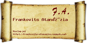 Frankovits Atanázia névjegykártya
